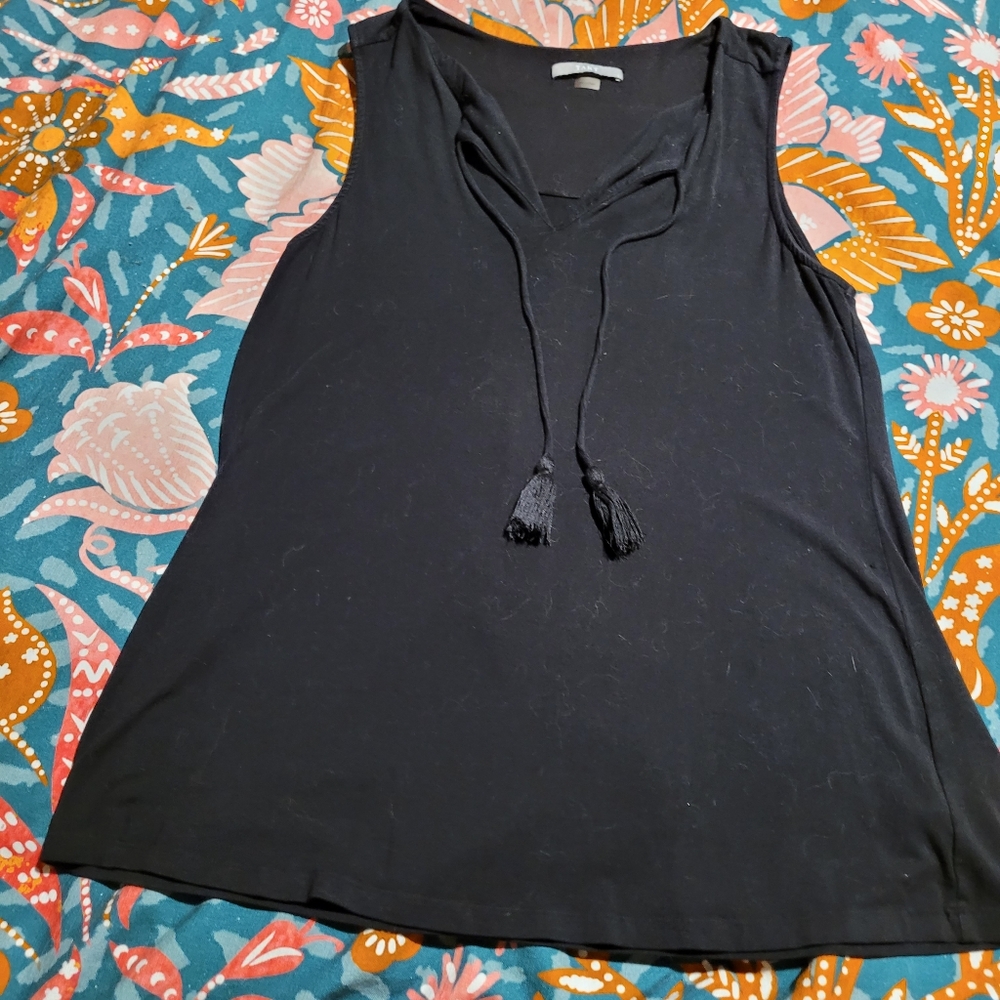 Tart Black Top with Tassel Accent In Size Large